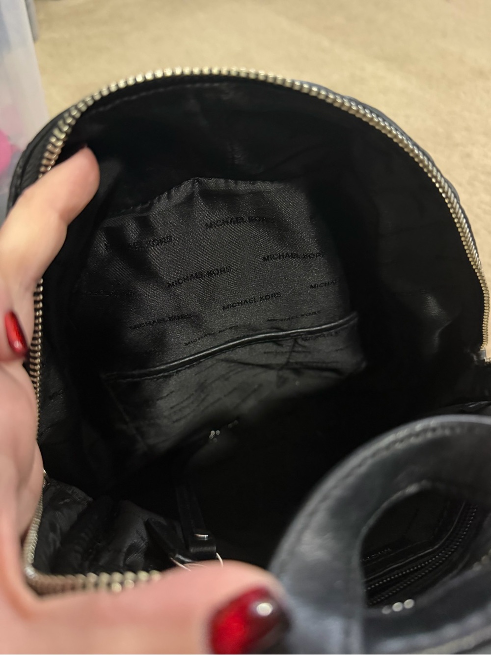 Michael Kors Studded Black Mini Backpack - Picture 6 of 10